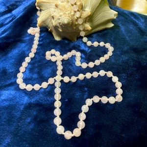 Natural Rose Quartz Beaded Necklace